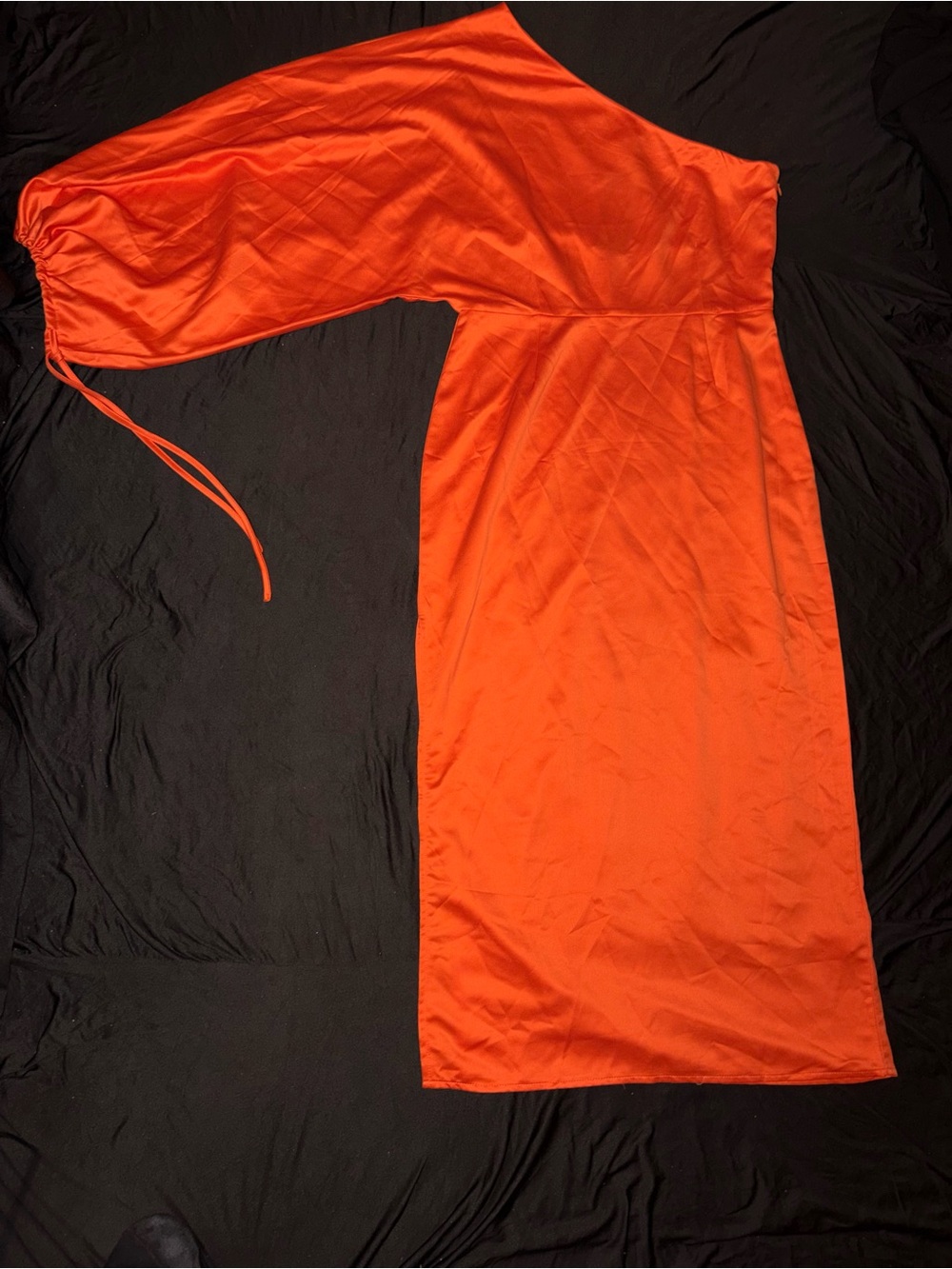 Nasty Gal Bold One-Shoulder Orange Midi Skirt
